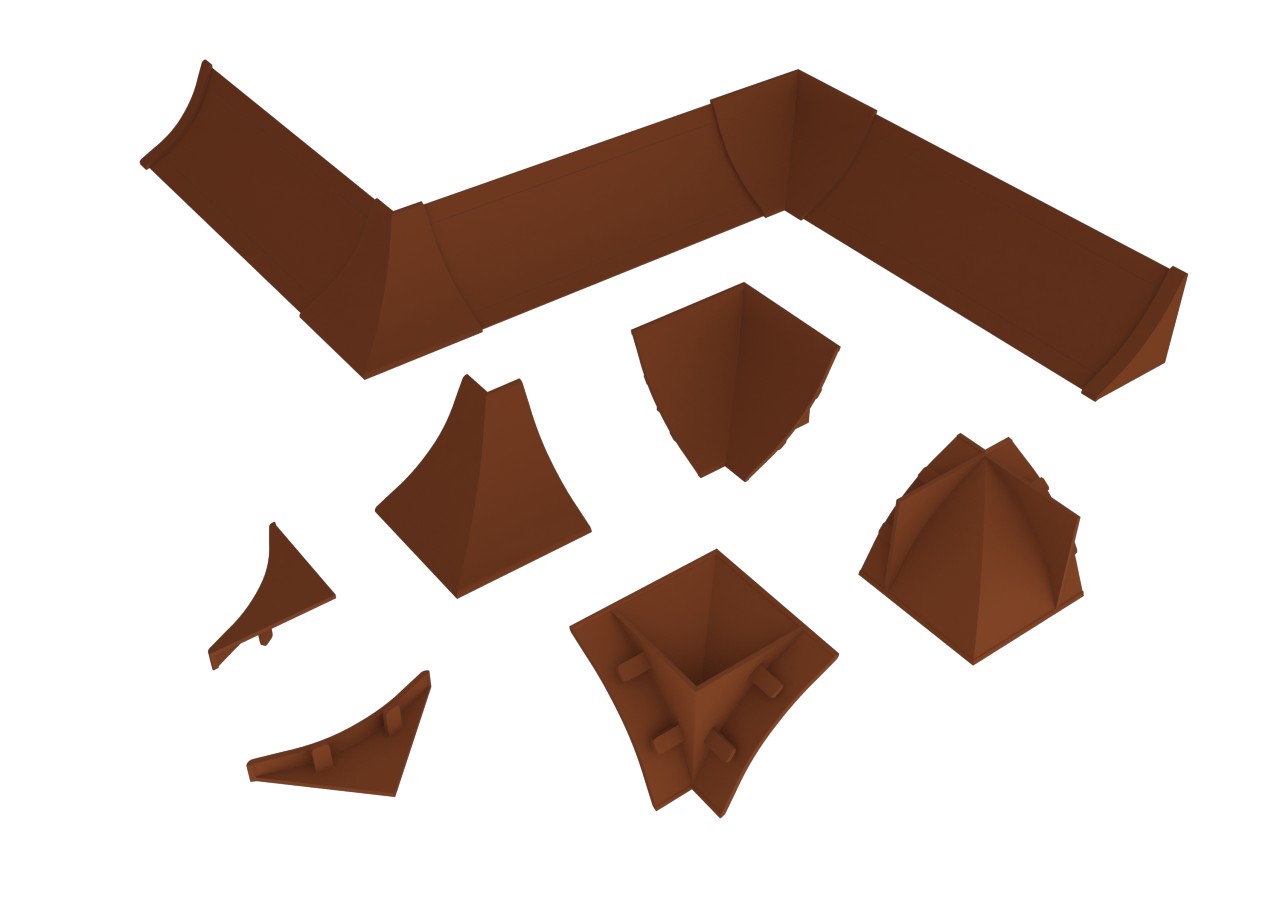 К-т д/плинтуса LB23 коричневый/ольха (1внутр+1внеш+2загл)