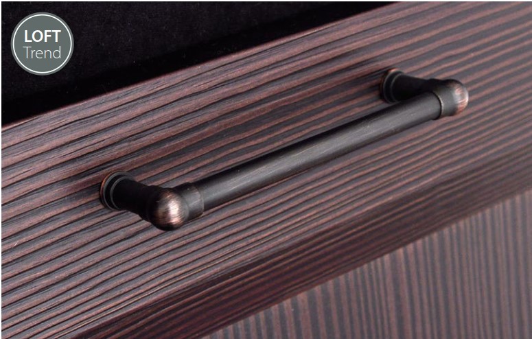 Ручка-скоба, 181, 128мм, металл, браш античная медь