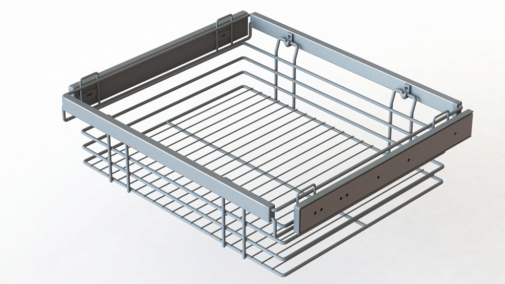 Корзина для белья выдвижная, 730-870х500х170мм, напр. полн. выдв., серый