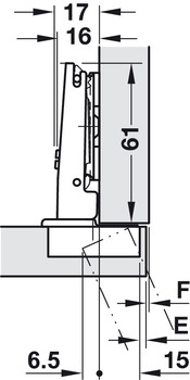 Петля DUOMATIC STANDART накладная 120*, 48мм, Hafele