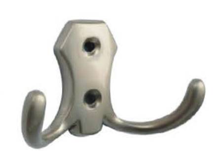 Крючок, 200.01, двухрожковый, матовый никель, CMF