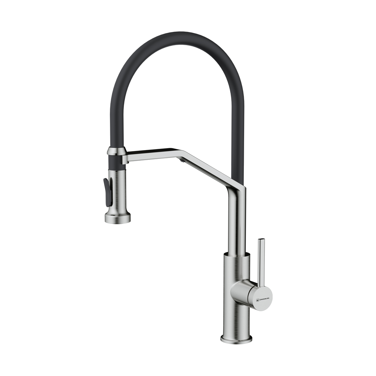 Смеситель Makkari 2 Plus-SB-BN-BL, латунь, нержавеющая сталь/черный