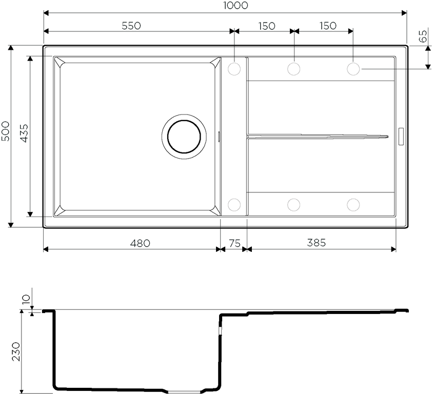 Мойка Sumi 100-PL, Tetogranit/платина 