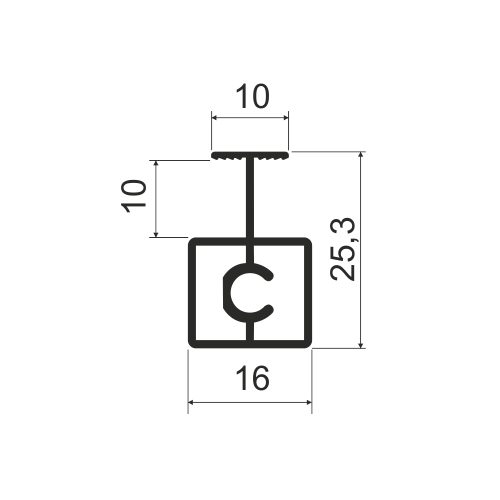 Горизонталь средняя L=5800мм, белый матовый soft touch