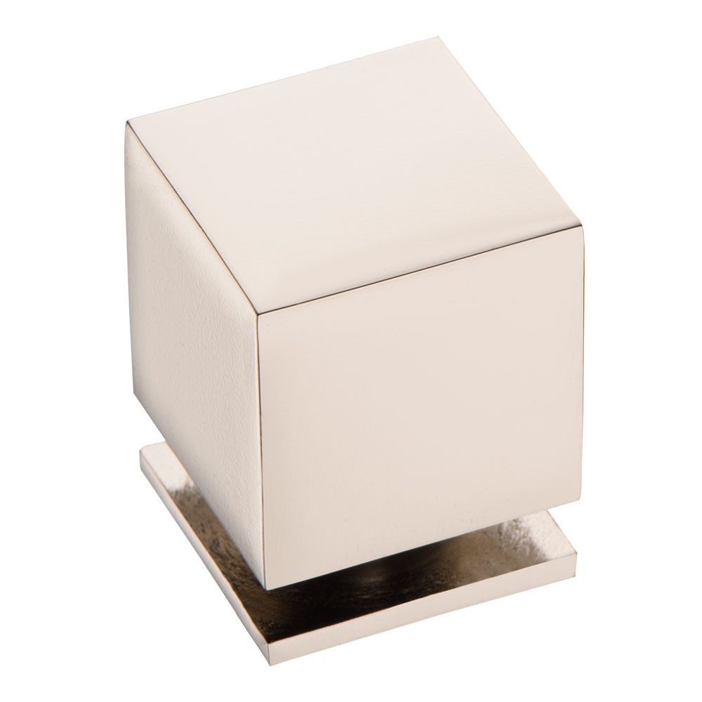 Ручка-кнопка, 1954 0025 PN, 32х25х25мм, металл, глянцевый никель