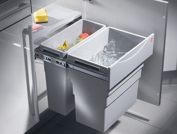 Выдвижная система сортировки "Easy-Cargo", 1х30л, 1х19л, 430x465x455мм, в шкаф от 500мм