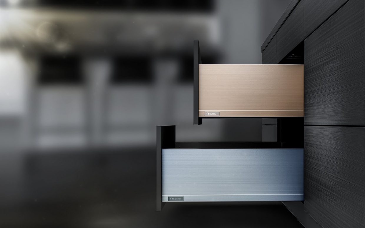 Ящик FLOWBOX с доводчиком (SC), H=192/144мм, L=450мм, шампань, Samet