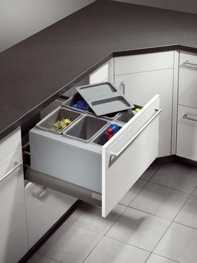 Система контейнеров "XXL", 1х18л, 2х8,5л, 2х4,1л, 433х330мм, в шкаф 600мм, пластик, серый