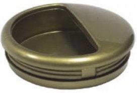 Ручка врезная, d=50мм, пластик, бронза темная