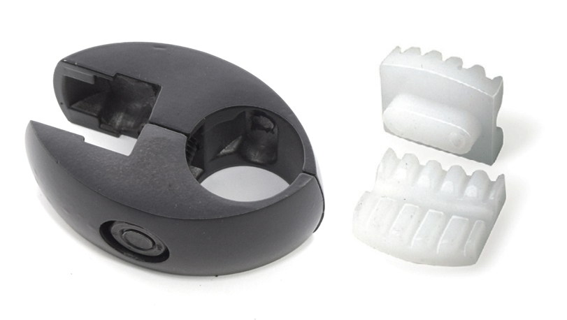 R-7+R47 Муфта одинарная для стекла и панели+2 вкладки, черный матовый, CMF