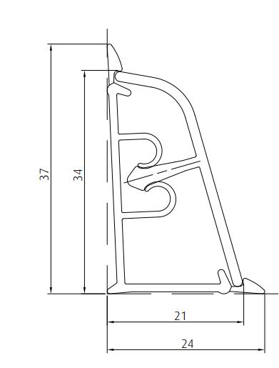 Плинтус LB-37, L=3000мм, обсидиан коричневый