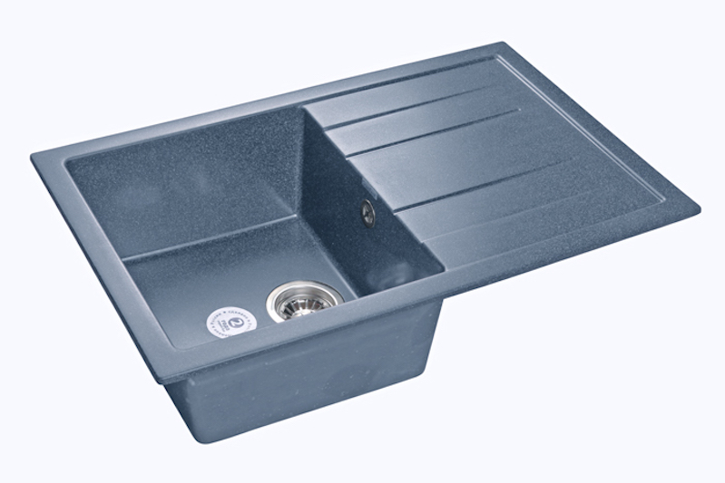 Мойка GranFest QUADRO 780L с крылом, 770х495 мм, графит