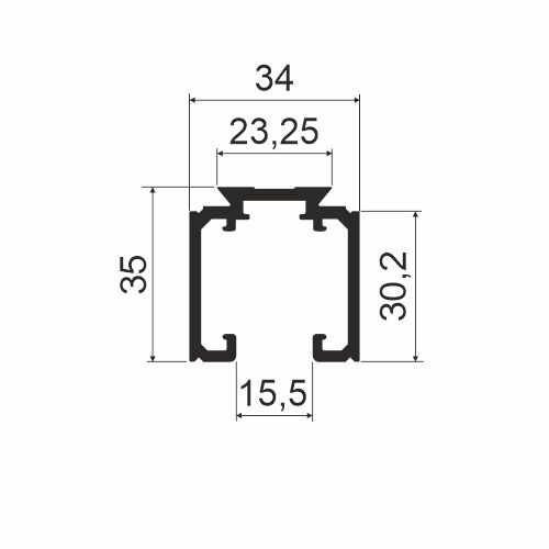 Направляющая, L=3000мм, черный A26