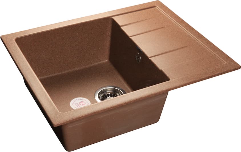Мойка GranFest QUADRO 650L с крылом, 650х500 мм, терракот