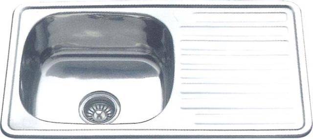 Мойка врезная, 760х420х180х0,6мм, глянец, универсальная+сифон, CMF