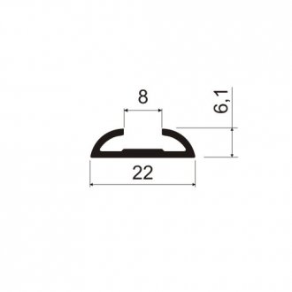 Направляющая L=3800мм для распашной двери, серебро