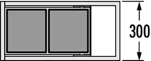Система сортировки "Tandem", 2х15л, 268x477x560мм, в шкаф 300мм, серый