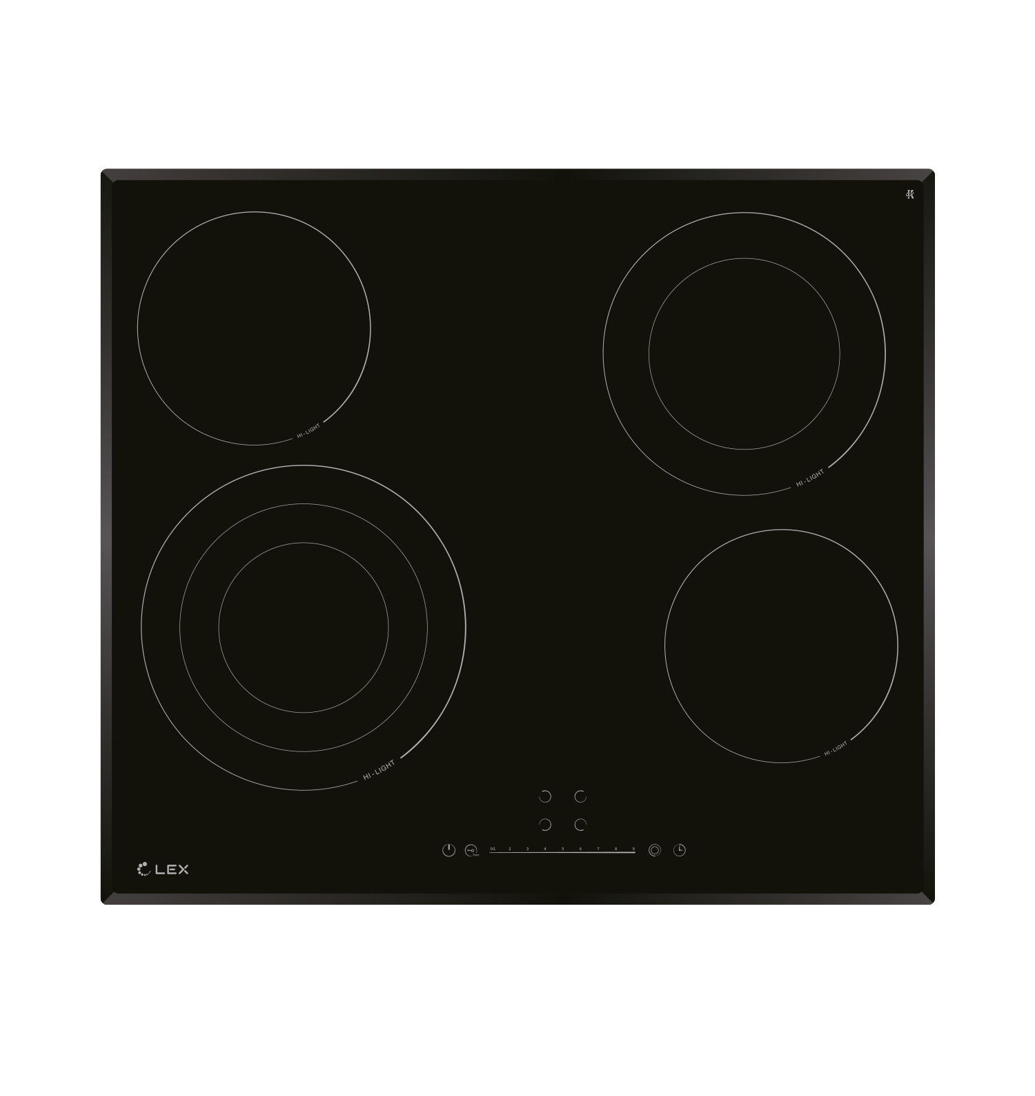 Варочная панель EVH 642C BL, 60см, стеклокерамика, черный, Lex