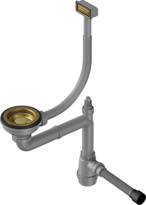 Арматура для одночашевых моек WK-1-AB, прямоуг. перелив, античная латунь