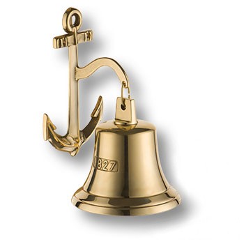 Колокол с якорем, 00252, латунь