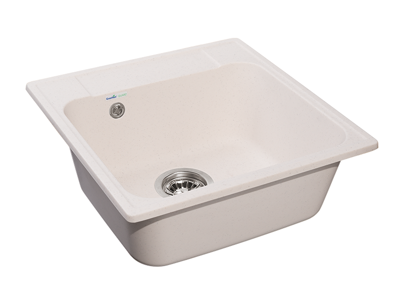 Мойка GranFest QUARZ 48, 478х478 мм, белый (квадратная, без сифона)