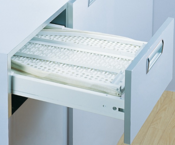 Гладильная доска 350-500х500х80мм, складная, в выдвижной ящик, в шкаф 400мм, белый, Pluse