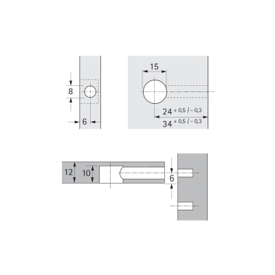 Эксцентрик MINIFIX 15, для плиты 12мм, цинковое литье.