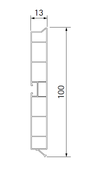 Цоколь пластиковый, h=100мм, L=4000мм, алюминий, VOLPATO