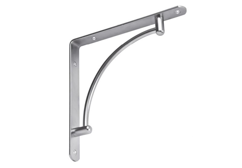 Полкодержатель стальной "Дуга" вогнутый, 222х222мм, матовый хром