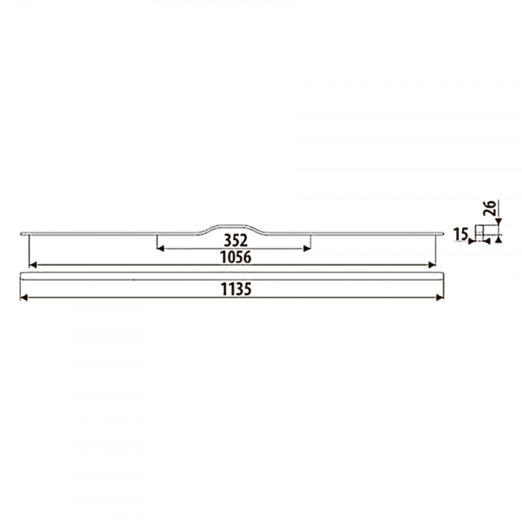 Ручка-скоба, UA130-352-1056/1135-L36, 352/1056мм, металл, черный суперматовый , Gamet