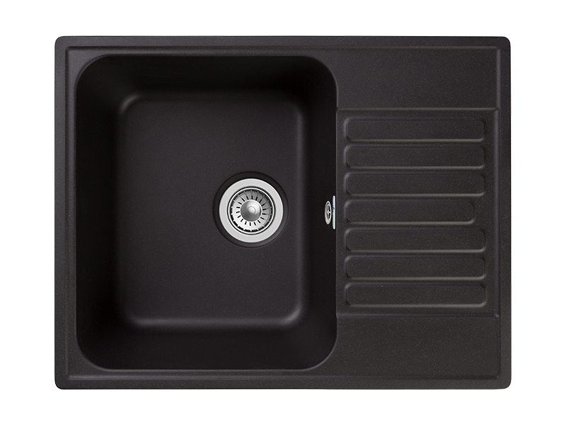 Мойка GranFest QUARZ 13, 617х480 мм, черный (прямоугольная, без сифона)