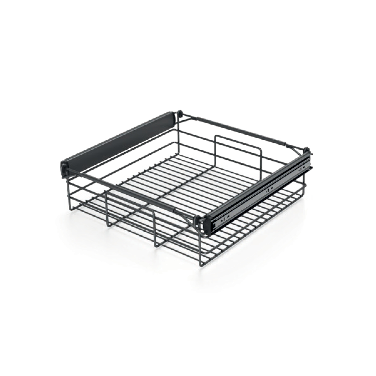 Решётчатая выкатная ёмкость для белья, L=540-700мм, h=150мм, с амортизатором, антрацит, Nomet