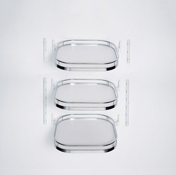 Карусель c 3 полками ТорнМоушн, дно серое, антислип, в шкаф на 600мм, титан, Kessebohmer