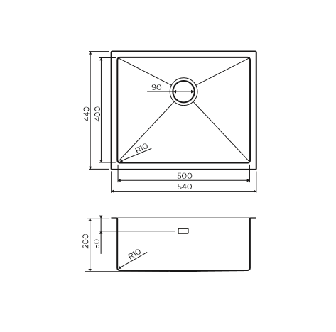 Мойка Taki 54-U/IF-IN, нержавеющая сталь, нержавеющая сталь