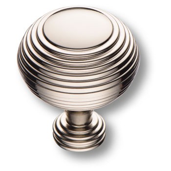 Ручка-кнопка, 1937 0038 PN, d=38мм, металл, глянцевый никель