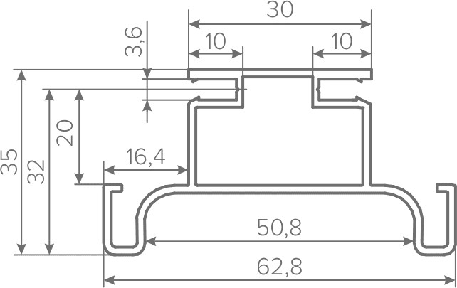 Вертикальная ручка-профиль C-образная, h=62,8мм, L=2,5м, ДСП 16мм, черный матовый, AQ