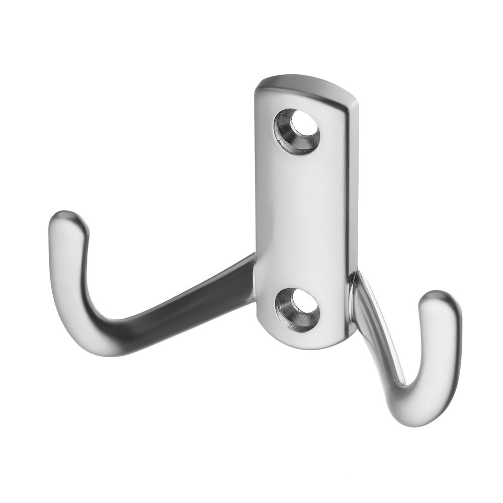 Крючок, K23-E1, двухрожковый, металл, матовый хром, GTV