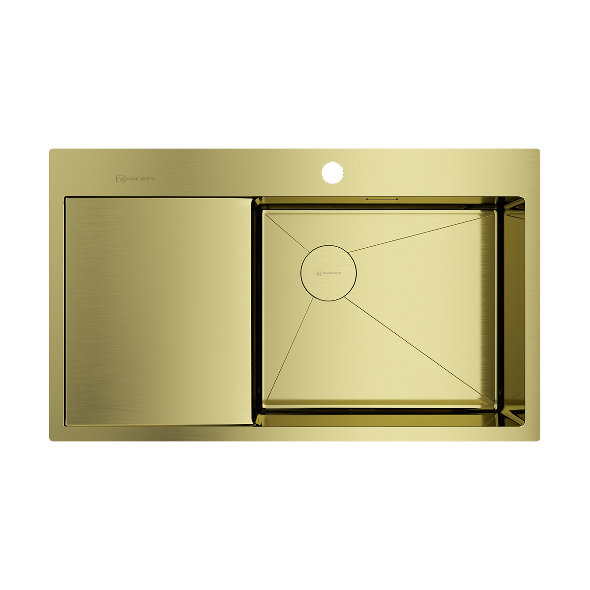 Мойка Akisame 86-LG-R Side, нержавеющая сталь, светлое золото