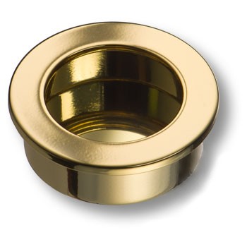 Ручка врезная, 3511-100, d=40мм, металл, глянцевое золото