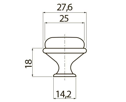 Ручка-кнопка, GP-0728, d=28мм, металл/керамика, старое золото/белый с орнаментом (золото), GTV
