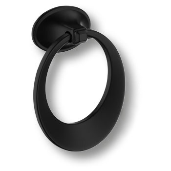 Ручка-кольцо, 906-Matt Black, 20х56х80мм, металл, черный матовый