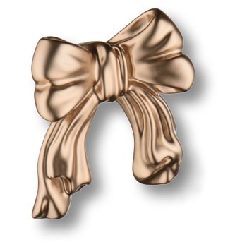 Ручка-кнопка, Б1GP, 80х70х45мм, композит, розовое золото, "Бантик"