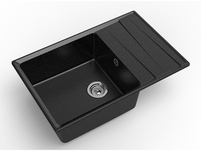 Мойка GranFest LEVEL 760L, 760х500 мм, черный