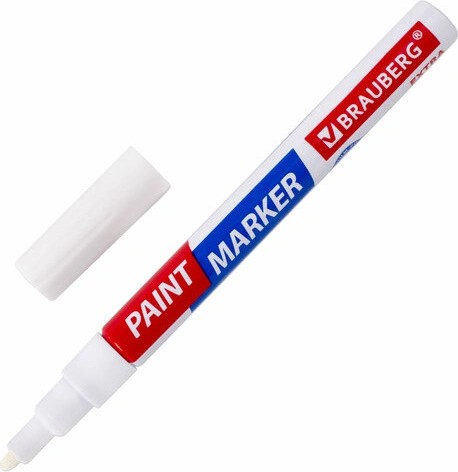 Маркер-краска лаковый, 2 мм, белый, Brauberg