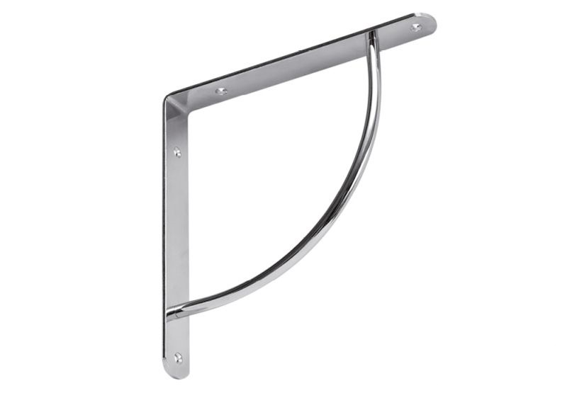 Полкодержатель стальной "Дуга", 222х222мм, хром