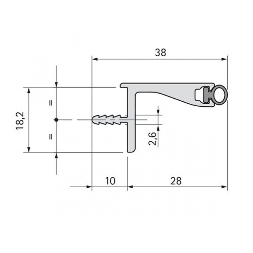 Ручка-профиль для навесных шкафов, 80/G1.4AL-04, h=18мм L=4,2м, полированный никель