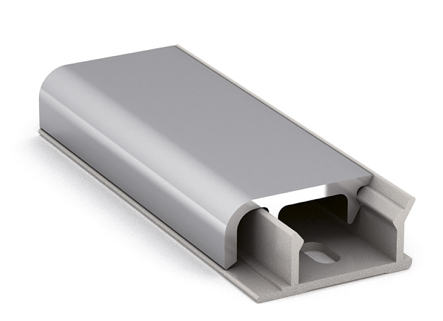 Плинтус пристеночный 10х25мм, L=4200 мм, глянцевый алюминий