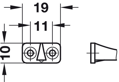 Ограничитель для двери, L=200мм, пластик, белый, Hafele