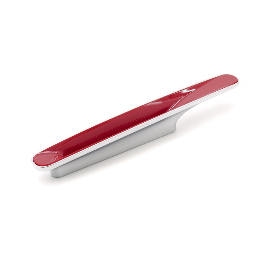 Ручка-скоба, UU07-0096-G0004-P51, Cameleon, 96мм, металл, красный/хром