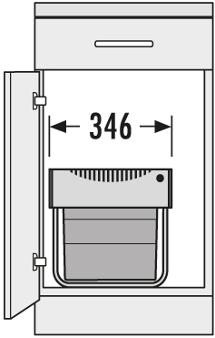 Система сортировки "Space Saving Tandem S", 2х18л, 434х330х347мм, в шкаф 400мм, светло-серый